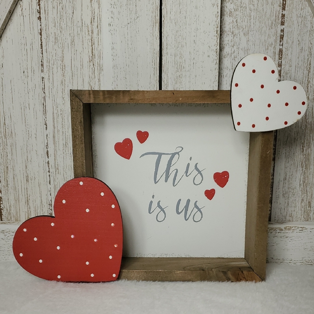 This is Us Wood Heart Sign Home Decor Love Couple